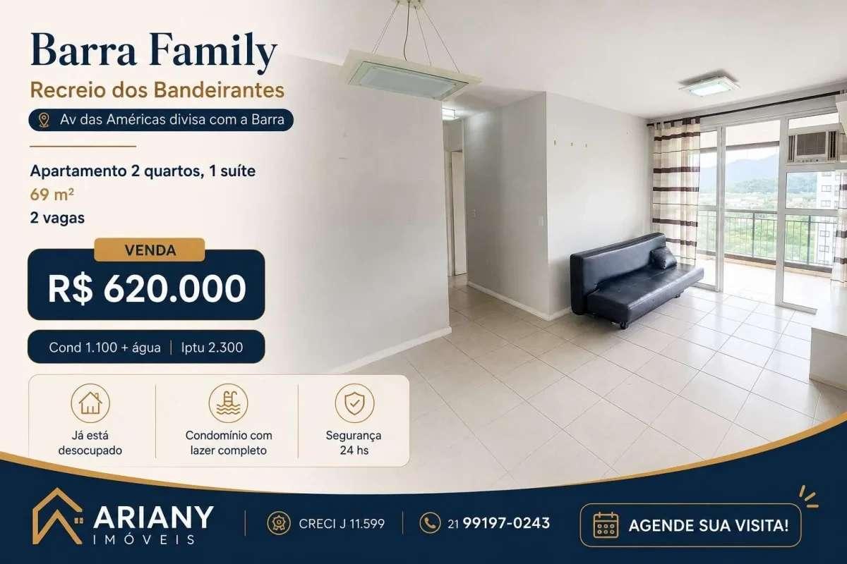 • Barra Family | Apartamento 2 quartos no Recreio @arianyimoveis - Ariany Imóveis e Consultoria Imobiliária