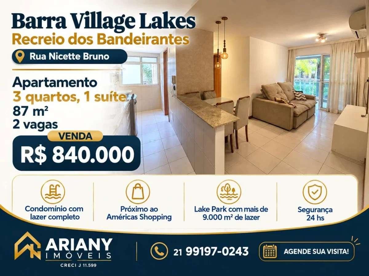Barra Village Lakes | Apartamento 3 Quartos 87m² @arianyimoveis - Ariany Imóveis e Consultoria Imobiliária