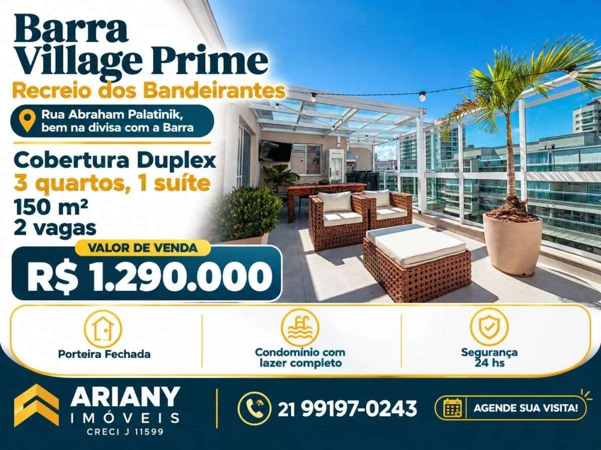 Barra Village Prime | Cobertura Duplex 3 quartos 153 m² no Recreio - Ariany Imóveis e Consultoria Imobiliária