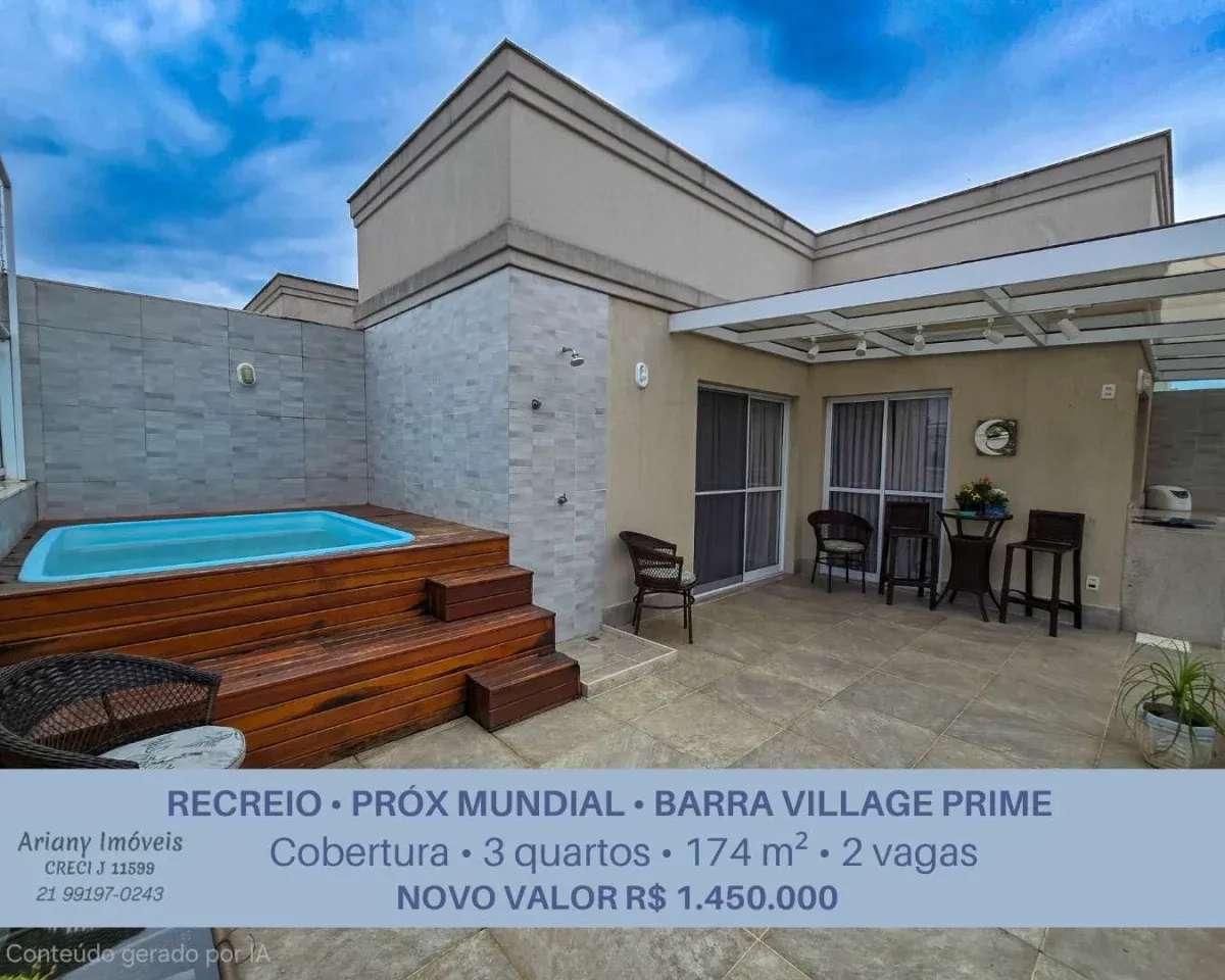 Barra Village Prime | Cobertura Duplex 3 quartos 174 m² no Recreio