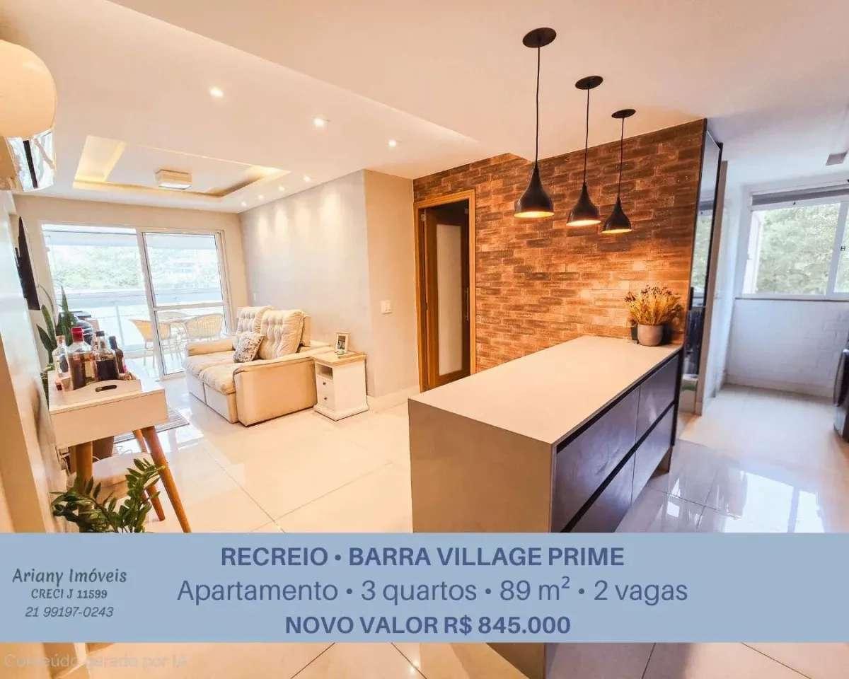 Barra Village Prime | Lindo Apto 3 quartos 89 m² no Recreio - Ariany Imóveis e Consultoria Imobiliária