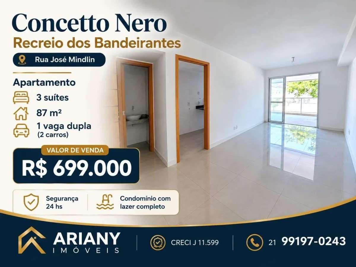 • Concetto Nero • Apartamento 3 suítes 87 m² | Recreio • - Ariany Imóveis e Consultoria Imobiliária