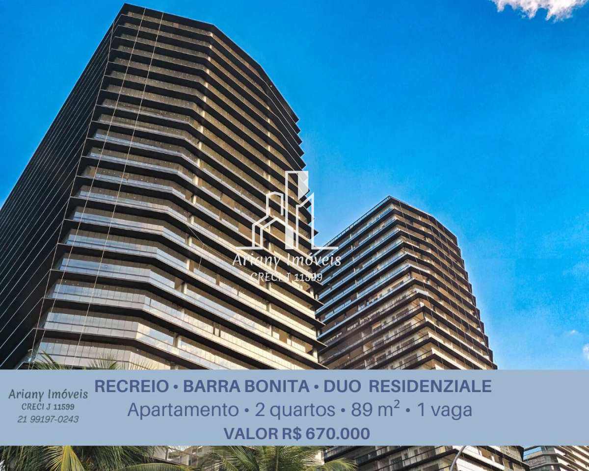 Duo Residenziale Barra Bonita | Apartamento 2 quartos  89 m² - Recreio  - Ariany Imóveis e Consultoria Imobiliária