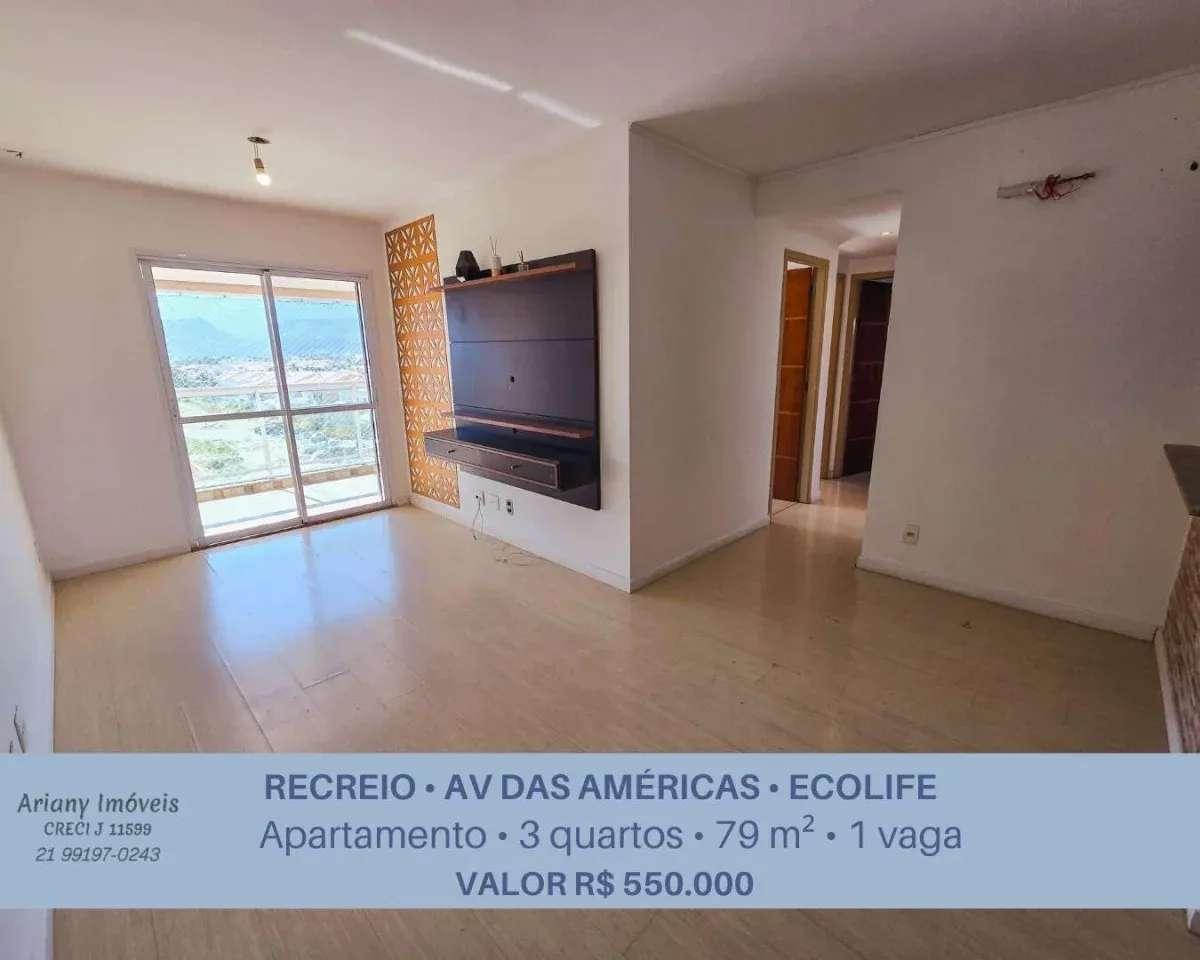 Ecolife Recreio Av das Américas | Apartamento 3 quartos 79 m² - Ariany Imóveis e Consultoria Imobiliária