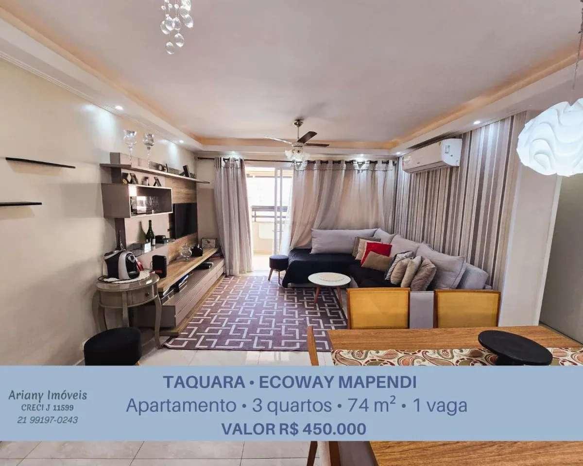 • Ecoway Mapendi | Apartamento 3 quartos 74 m² - Taquara •  - Ariany Imóveis e Consultoria Imobiliária