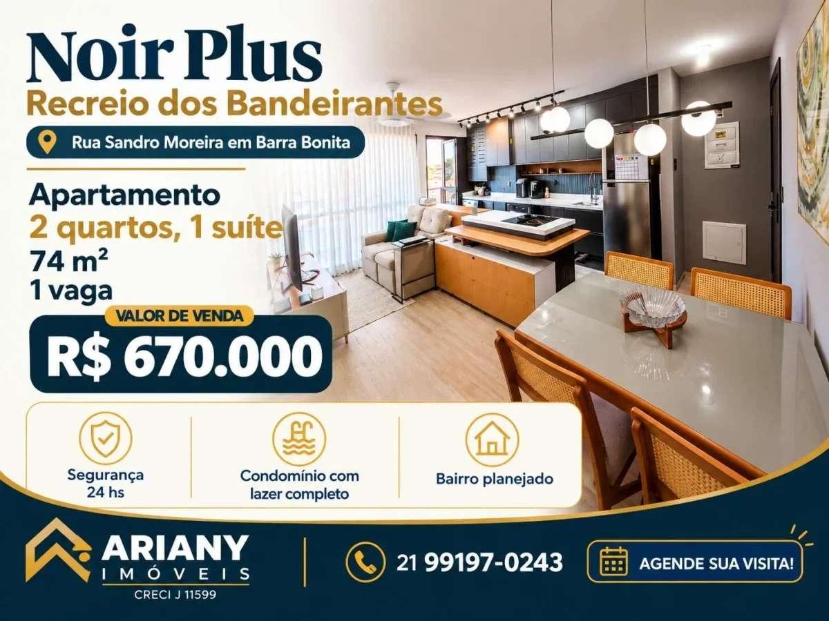 Noir Design Barra Bonita | Lindo apartamento 2 quartos - Recreio @arianyimoveis - Ariany Imóveis e Consultoria Imobiliária