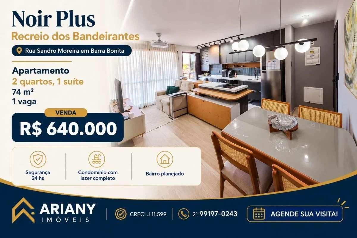 Noir Design Barra Bonita | Lindo apartamento 2 quartos - Recreio @arianyimoveis - Ariany Imóveis e Consultoria Imobiliária