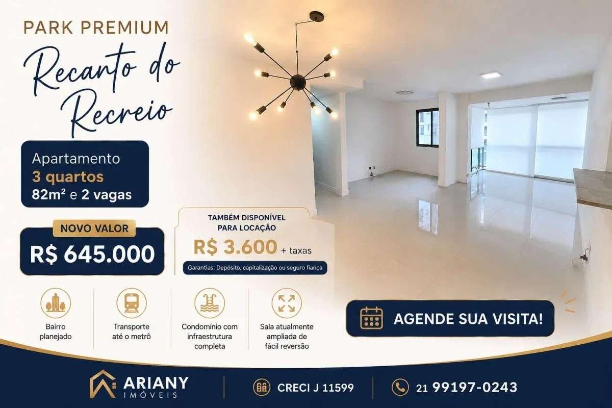 • Park Premium Residence | Apartamento 3 quartos no Recreio @arianyimoveis - Ariany Imóveis e Consultoria Imobiliária