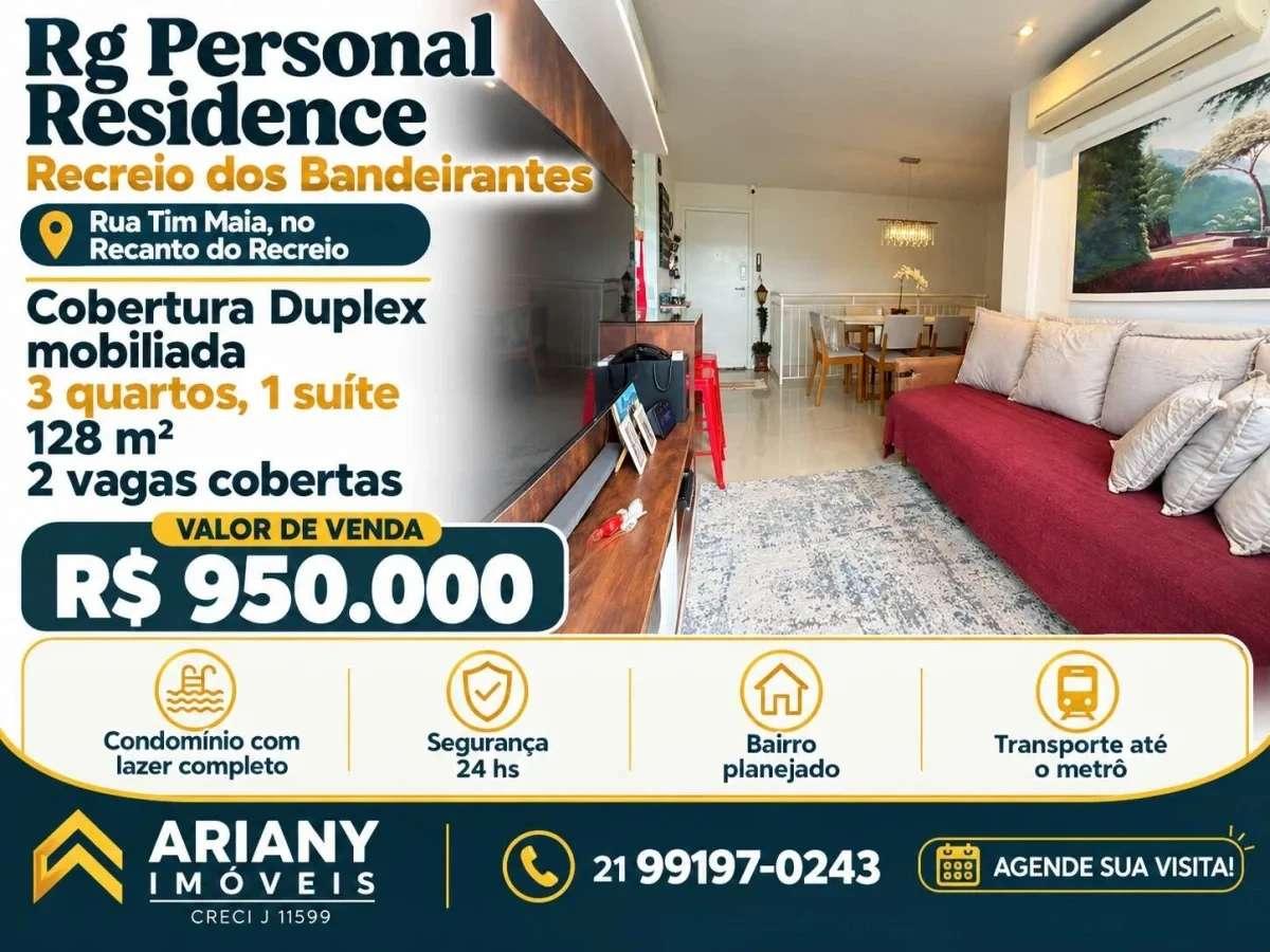 • RG Personal Residence Recreio | Cobertura Duplex 3 quartos  • @arianyimoveis