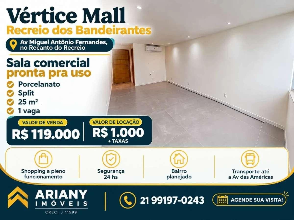 • Vertice Mall - Sala comercial no Recreio @arianyimoveis - Ariany Imóveis e Consultoria Imobiliária