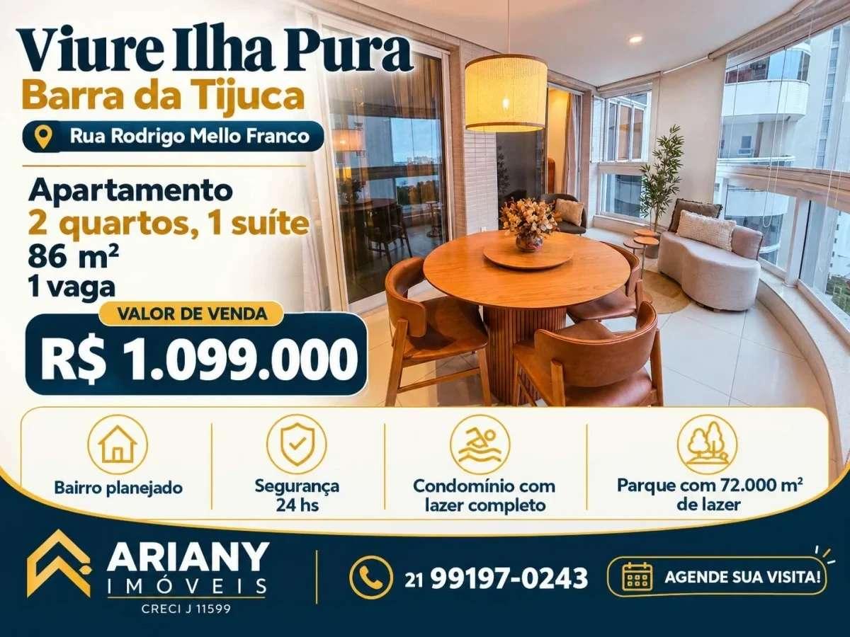 • Viure Ilha Pura | Apartamento 2 quartos 86 m² na Barra da Tijuca • @arianyimoveis - Ariany Imóveis e Consultoria Imobiliária