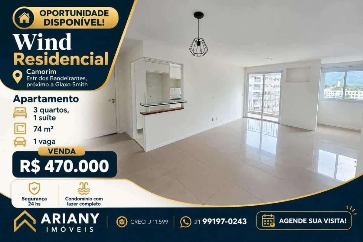 • Wind Residencial - Apartamento 3 quartos 74 m² | Camorim • @arianyimoveis - Ariany Imóveis e Consultoria Imobiliária