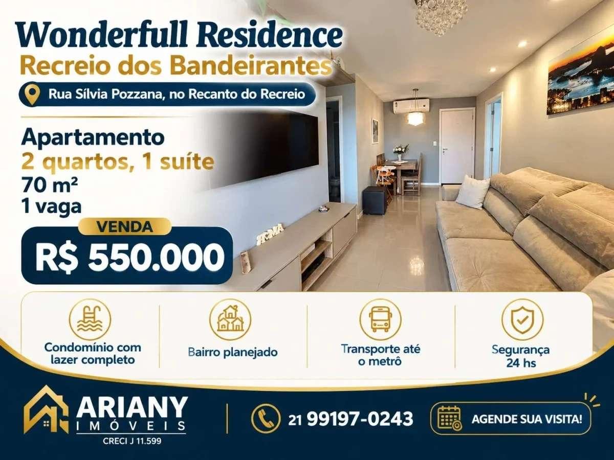 • Wonderfull Residence Recreio | Apartamento 2 quartos 70 m²  • @arianyimoveis - Ariany Imóveis e Consultoria Imobiliária